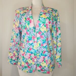 Vintage Sanibel Sport Pastel Floral Blazer  Jacket